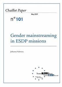 Gender mainstreaming in ESDP missions