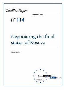 Negotiating the final status of Kosovo