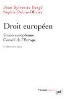 Introduction au droit européen. Union européenne - Conseil de l'Europe 